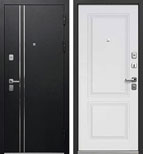 Входная металлическая дверь Luxor 2 мм Букле черный Эмалит белый