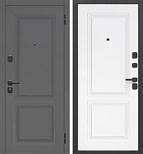 Входная металлическая дверь Порту Эмаль серая Эмаль белая