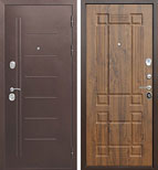 Входная металлическая дверь Троя 10 см Медный антик Грецкий орех