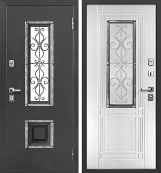 Входная дверь Венеция Серебро Белый ясень